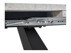 Mesa de comedor extensible - 99-159 x 74 x 77 cm - Tablero efecto mármol - MDF y metal - Gris + negro