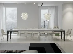Mesa de comedor extensible evolución Flavio-Color Blanco-Ancho extensible