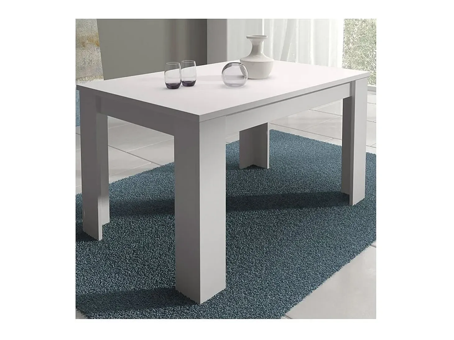 Mesa de comedor extensible Corfu Blanco