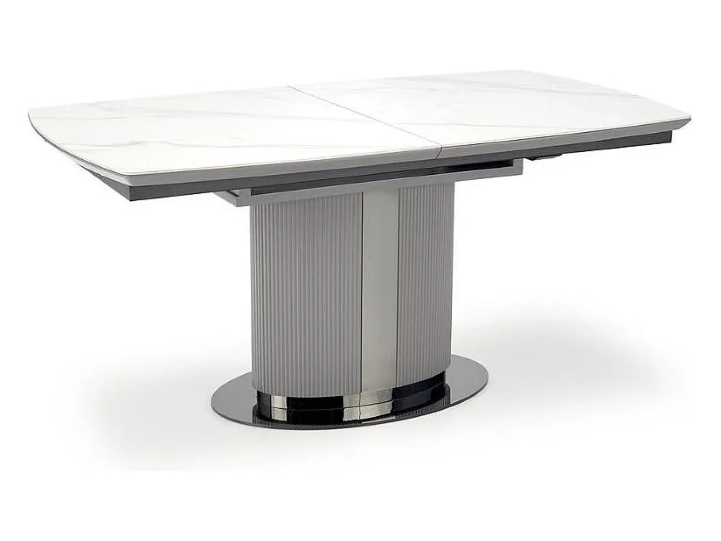 Mesa de comedor extensible estilo mármol gris y cerámica 160cm Ventara
