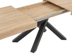 Mesa de comedor extensible 6 a 10 comensales de MDF - Natural y negro - CATONAV