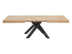 Mesa de comedor extensible 6 a 10 comensales de MDF - Natural y negro - CATONAV