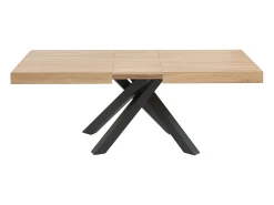 Mesa de comedor extensible 6 a 10 comensales de MDF - Natural y negro - CATONAV