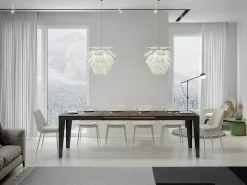 Mesa de comedor extensible evolución Flavio-Color Marrón-Ancho extensible
