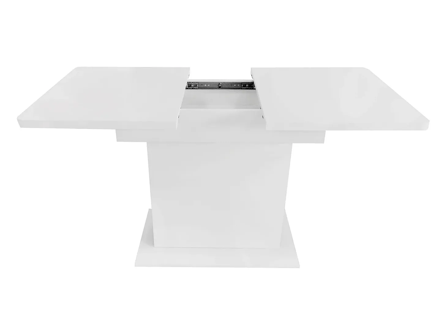 Mesa de comedor extensible para 4 a 6 cubiertos con almacenamiento - L130xW70xH75cm - Tablero de partículas - Blanco