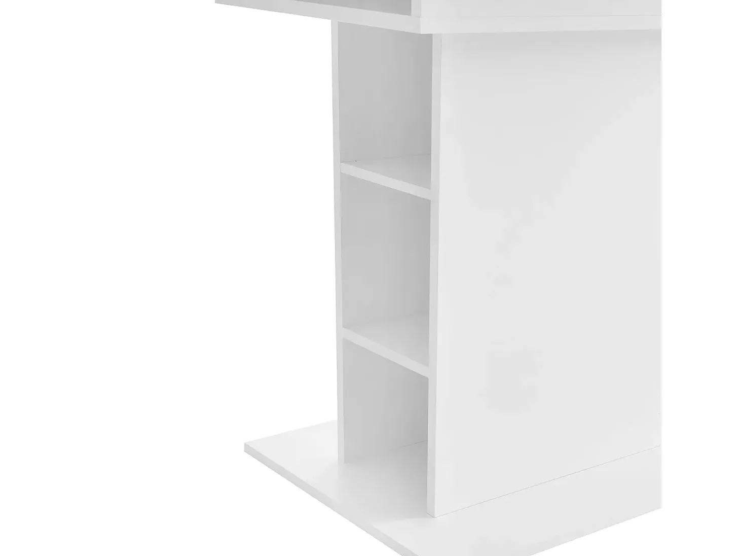 Mesa de comedor extensible para 4 a 6 cubiertos con almacenamiento - L130xW70xH75cm - Tablero de partículas - Blanco