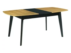 Mesa de comedor extensible madera y negro L140-180 cm MEENA