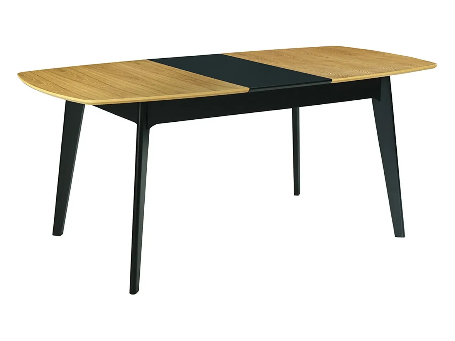 Mesa de comedor extensible madera y negro L140-180 cm MEENA