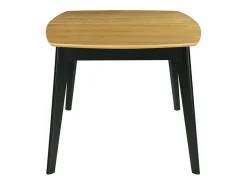 Mesa de comedor extensible madera y negro L140-180 cm MEENA