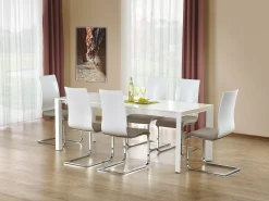 Mesa de comedor extensible Mike lacada en blanco - 130cm / 250cm