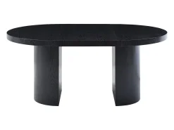 Mesa de comedor extensible 4 a 12 personas de MDF - Negro - SIDRINA