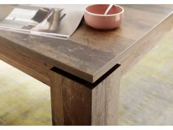 Mesa de comedor extensible 160/200 cm roble rústico Koryne