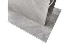 Mesa de comedor extensible con almacenaje, rectangular, moderna, ahorra espacio, aspecto hormigón.