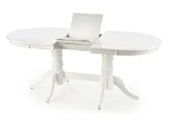 Mesa de comedor extensible Roma blanca con estructura de madera maciza