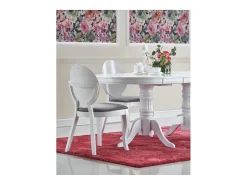 Mesa de comedor extensible Roma blanca con estructura de madera maciza