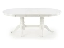 Mesa de comedor extensible Roma blanca con estructura de madera maciza