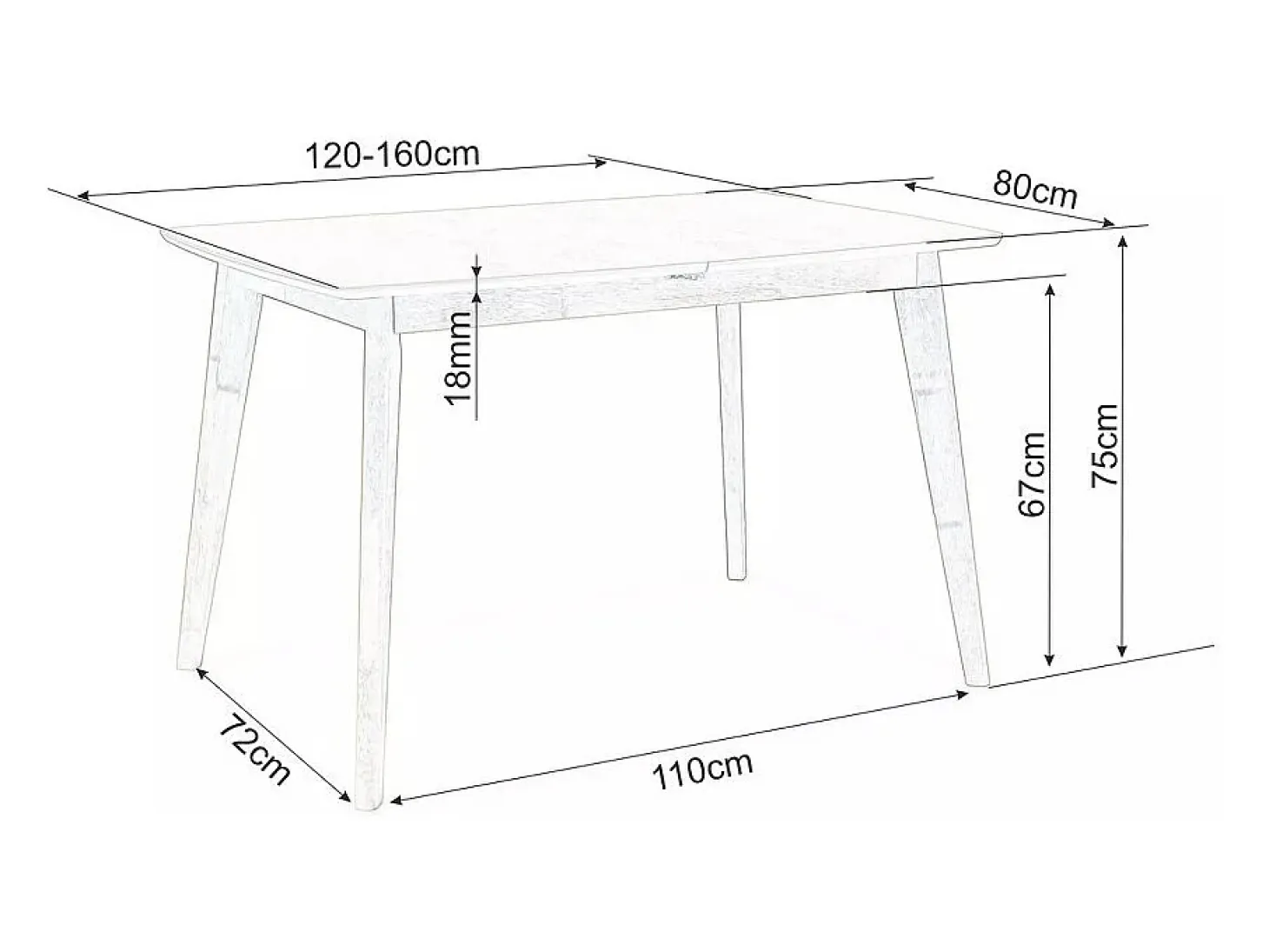 Mesa de comedor extensible Daylight 120-160 cm aspecto roble