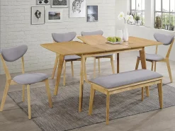 Mesa de comedor extensible Daylight 120-160 cm aspecto roble