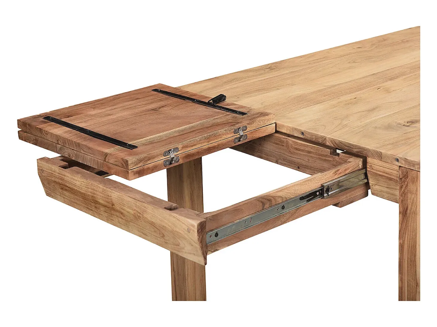 Mesa de comedor extensible en acacia maciza L120-210 cm BALTO
