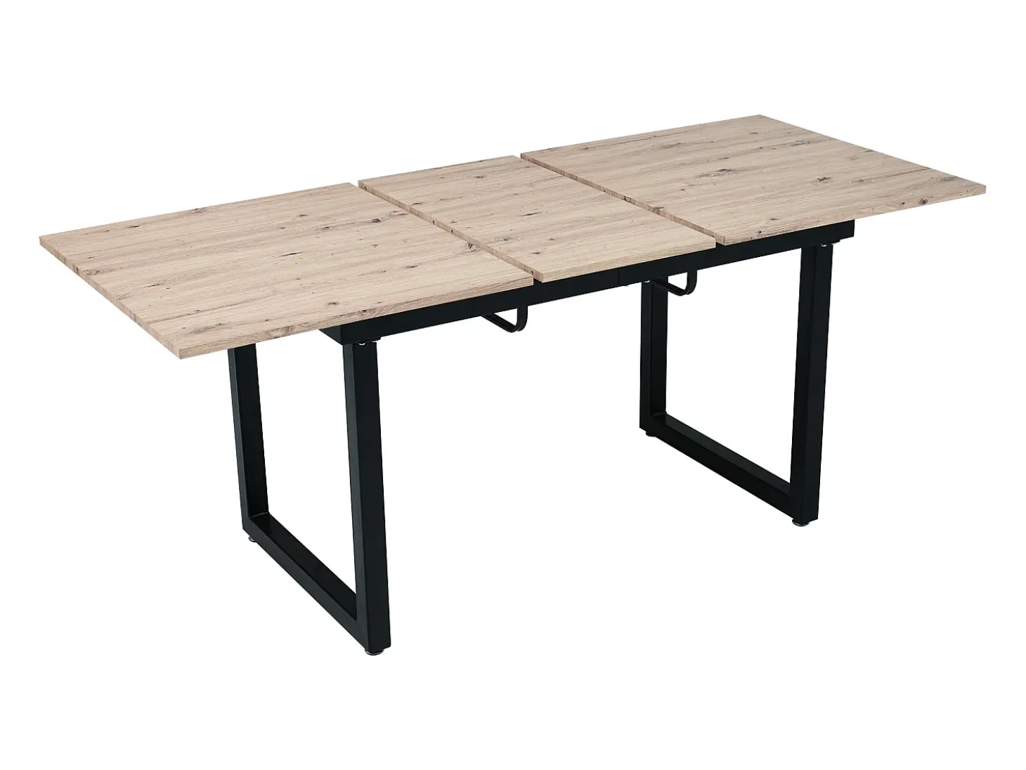 Mesa de comedor extensible - 140/180 x 80 x 75 cm - estilo industrial - MDF - natural + negro