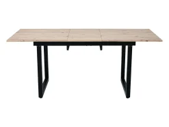 Mesa de comedor extensible para 2 a 6 personas en aglomerado y metal - Natural y negro