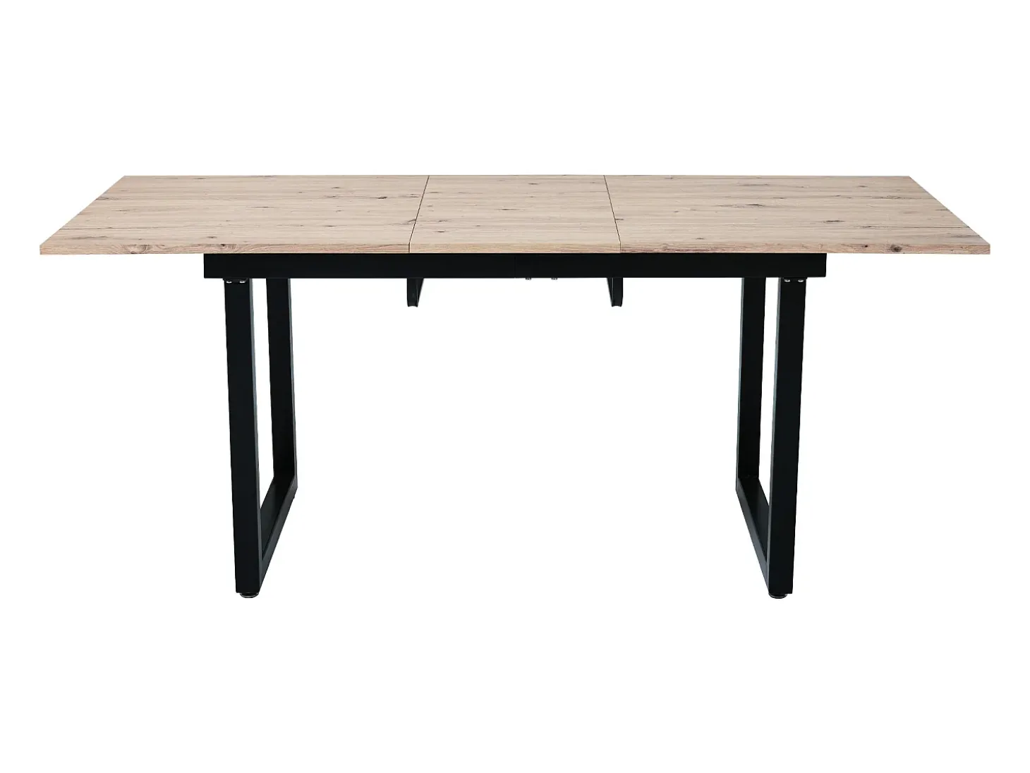 Mesa de comedor extensible para 2 a 6 personas en aglomerado y metal - Natural y negro