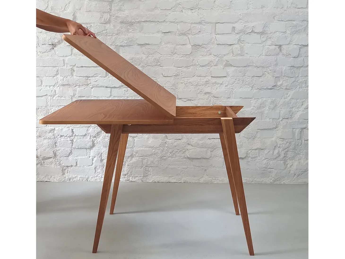 Mesa de comedor extensible 90 x 65 cm Envelope Nogal