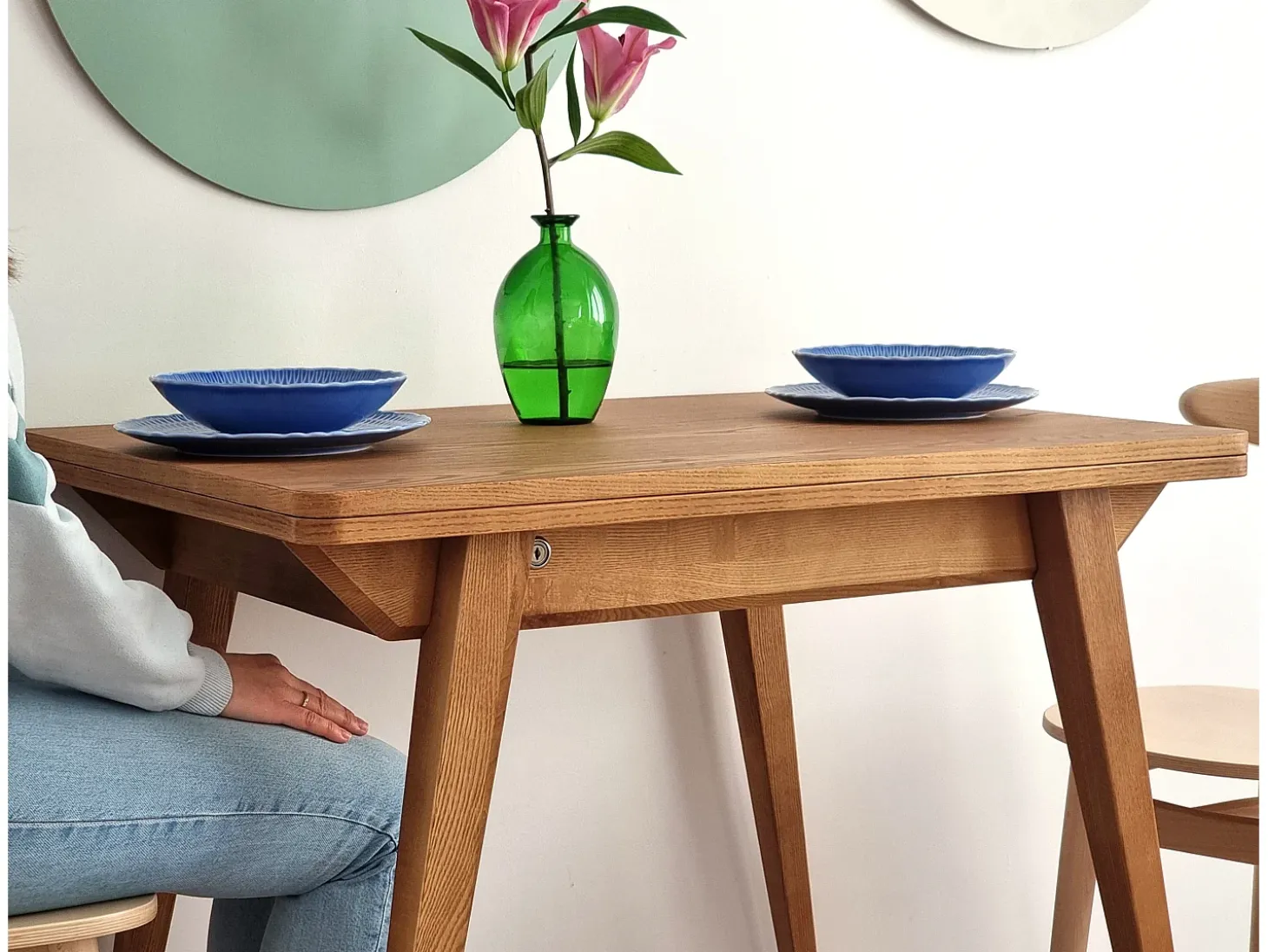 Mesa de comedor extensible 90 x 65 cm Envelope Nogal