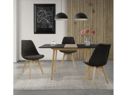 Mesa de comedor extensible mesa de comedor mesa de cocina 110/140x75cm negro