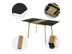 Mesa de comedor extensible mesa de comedor mesa de cocina 110/140x75cm negro