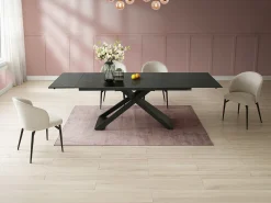 Mesa de comedor extensible de cerámica y metal - Negro - XERENA de Pascal MORABITO