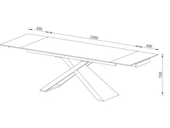 Mesa de comedor extensible de cerámica y metal - Negro - XERENA de Pascal MORABITO
