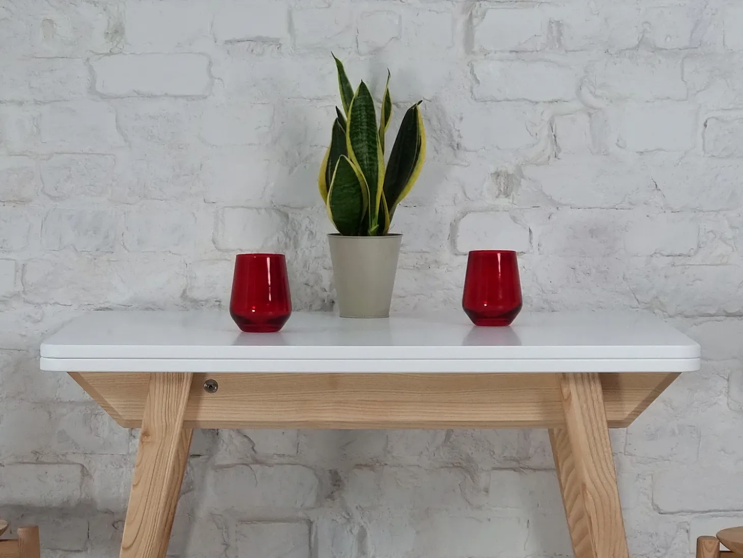 Mesa de comedor extensible 90 x 65 cm Envelope Blanca