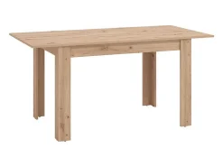 Mesa de Comedor Extensible – 120/160x80x76 cm, Color Roble Artisan, Diseño Moderno, Laminado Resistente, Apertura Central, Fácil Limpieza