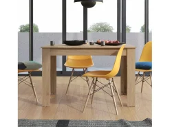 Mesa de Comedor Extensible – 120/160x80x76 cm, Color Roble Artisan, Diseño Moderno, Laminado Resistente, Apertura Central, Fácil Limpieza