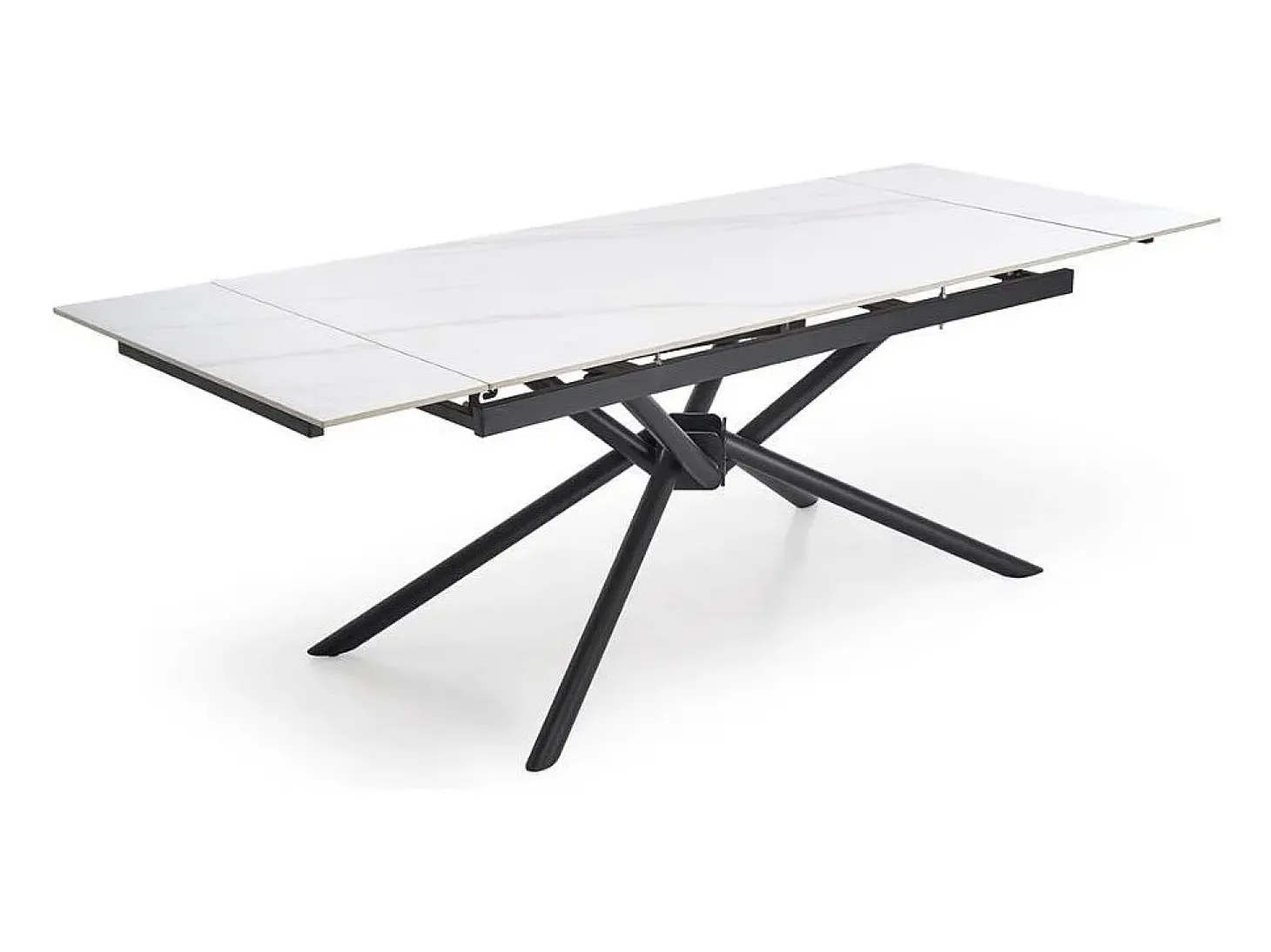 Mesa de comedor extensible 160 / 220 cm aspecto mármol blanco VIKTOR