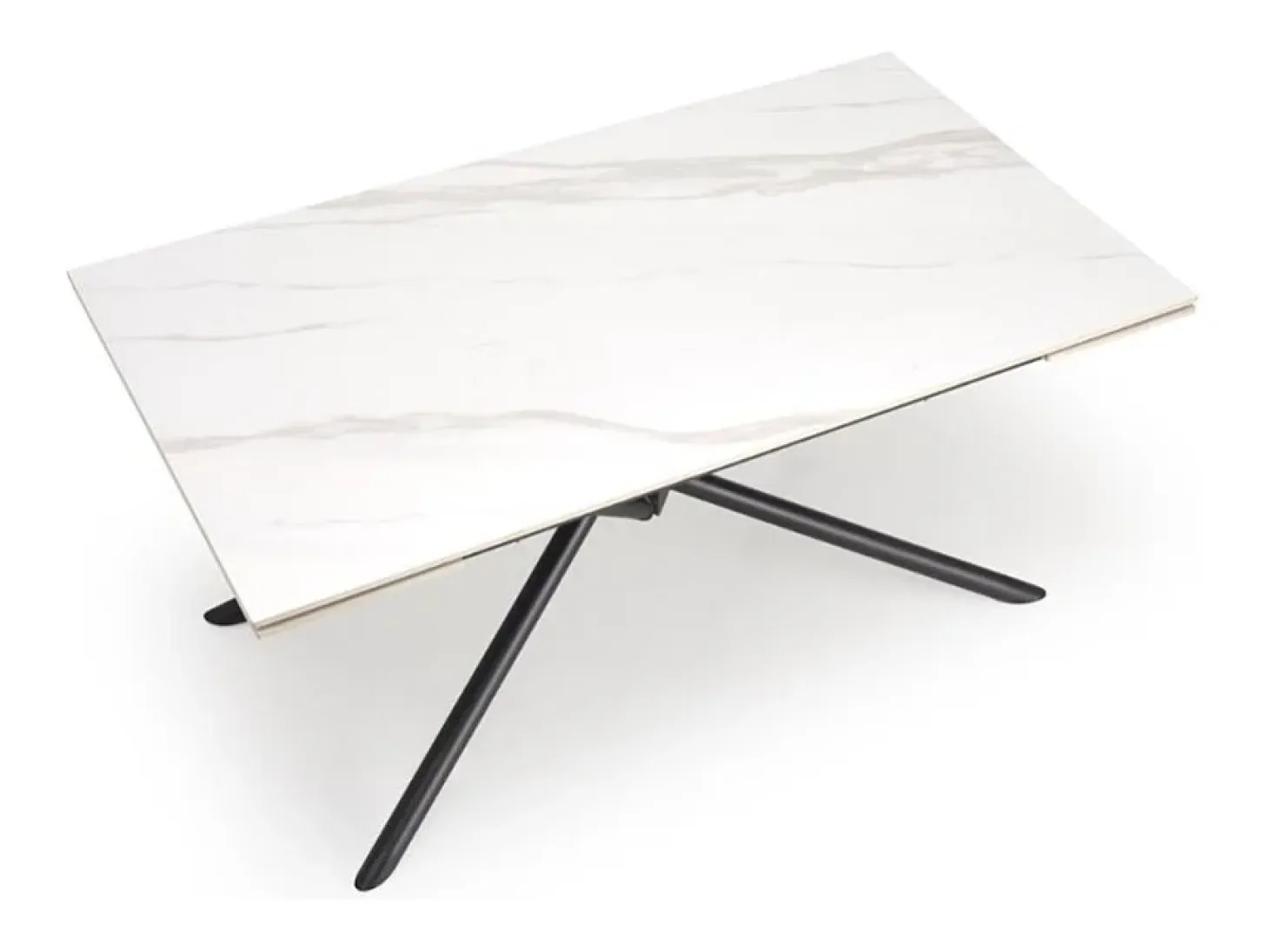 Mesa de comedor extensible 160 / 220 cm aspecto mármol blanco VIKTOR