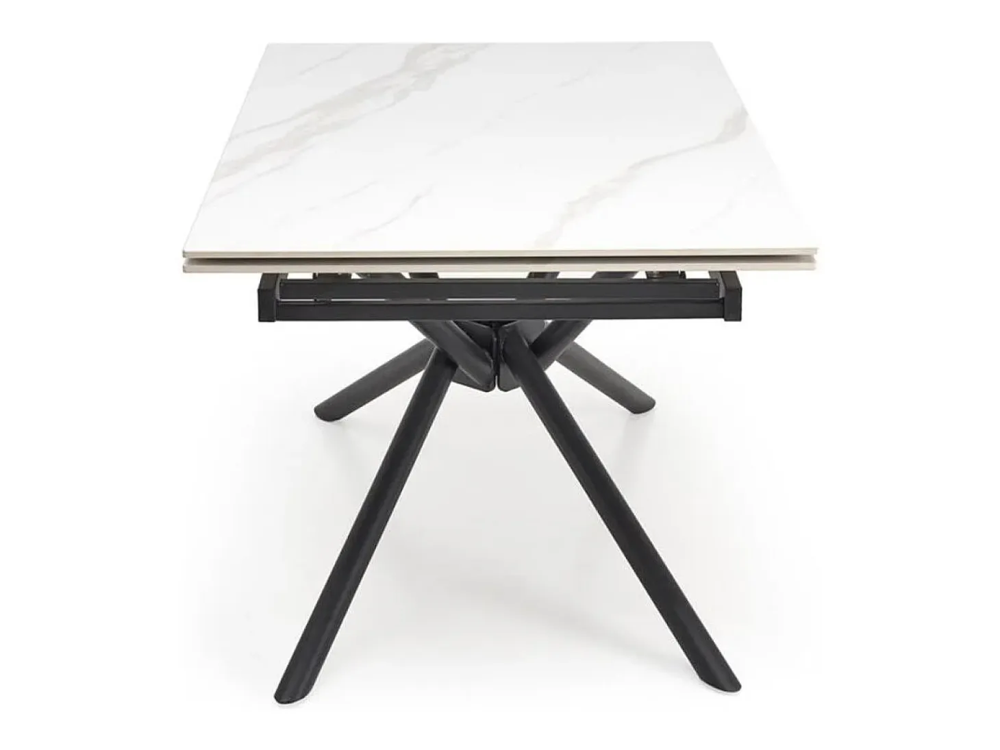 Mesa de comedor extensible 160 / 220 cm aspecto mármol blanco VIKTOR
