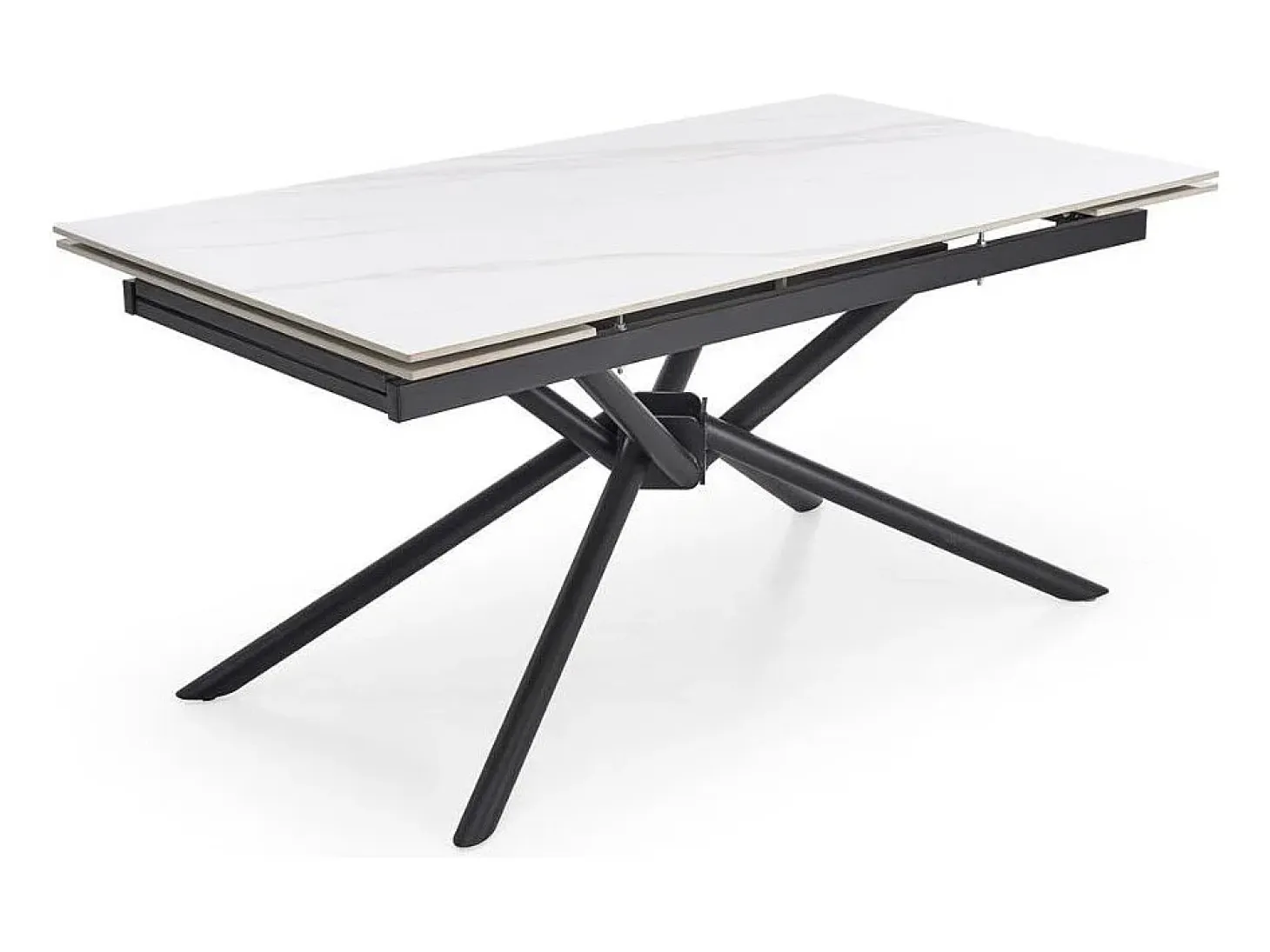 Mesa de comedor extensible 160 / 220 cm aspecto mármol blanco VIKTOR