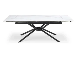 Mesa de comedor extensible 160 / 220 cm aspecto mármol blanco VIKTOR