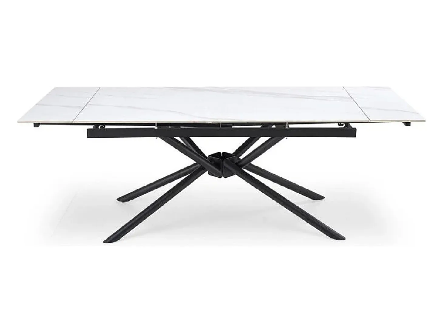 Mesa de comedor extensible 160 / 220 cm aspecto mármol blanco VIKTOR