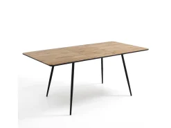 Mesa de comedor extensible en roble y metal 120x160cm Den