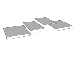 Mesa de comedor extensible Flavio-Color Gris cemento-Soporte 2 pies-Alargaderas -Ancho extensible