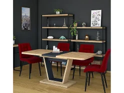 Mesa de comedor extensible Wotan roble y marrón Lewis