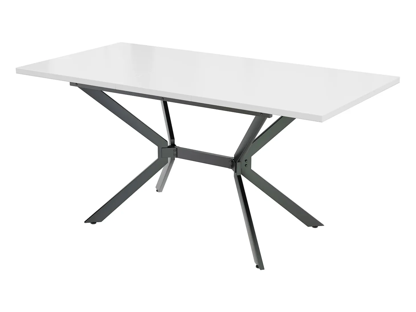 Mesa de comedor extensible 120/160x80 cm, para 4 a 6 personas, patas de metal negro, diseño minimalista (dimensiones: 120/160 x 80 x 75 cm)