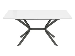 Mesa de comedor extensible 120/160x80 cm, para 4 a 6 personas, patas de metal negro, diseño minimalista (dimensiones: 120/160 x 80 x 75 cm)