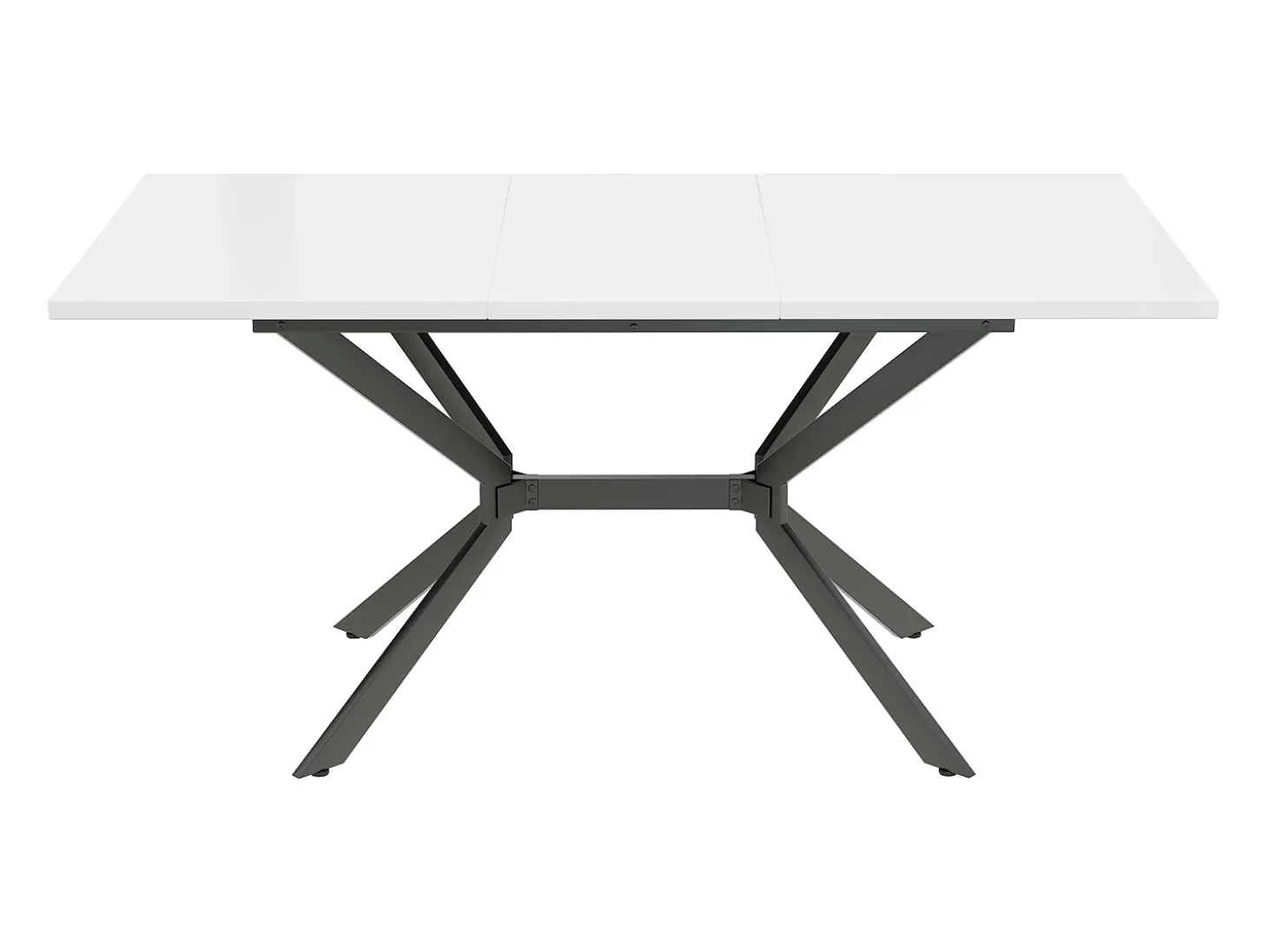 Mesa de comedor extensible 120/160x80 cm, para 4 a 6 personas, patas de metal negro, diseño minimalista (dimensiones: 120/160 x 80 x 75 cm)