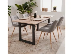 Mesa de comedor extensible DENVER - Roble Sonoma y Antracita - 160-200 cm