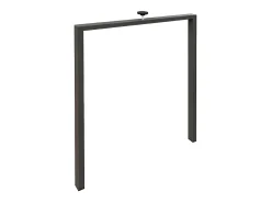 Mesa de comedor extensible de madera Kristo patas en V-Color Natural-Base y soporte con ruedas-5 alargaderas finas-Ancho extensible