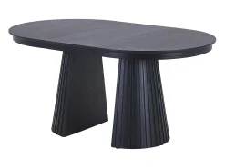 Mesa de comedor extensible de 4 a 10 personas chapa de fresno - Negro - LATSURY
